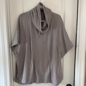 Gray Cowl Neck Poncho